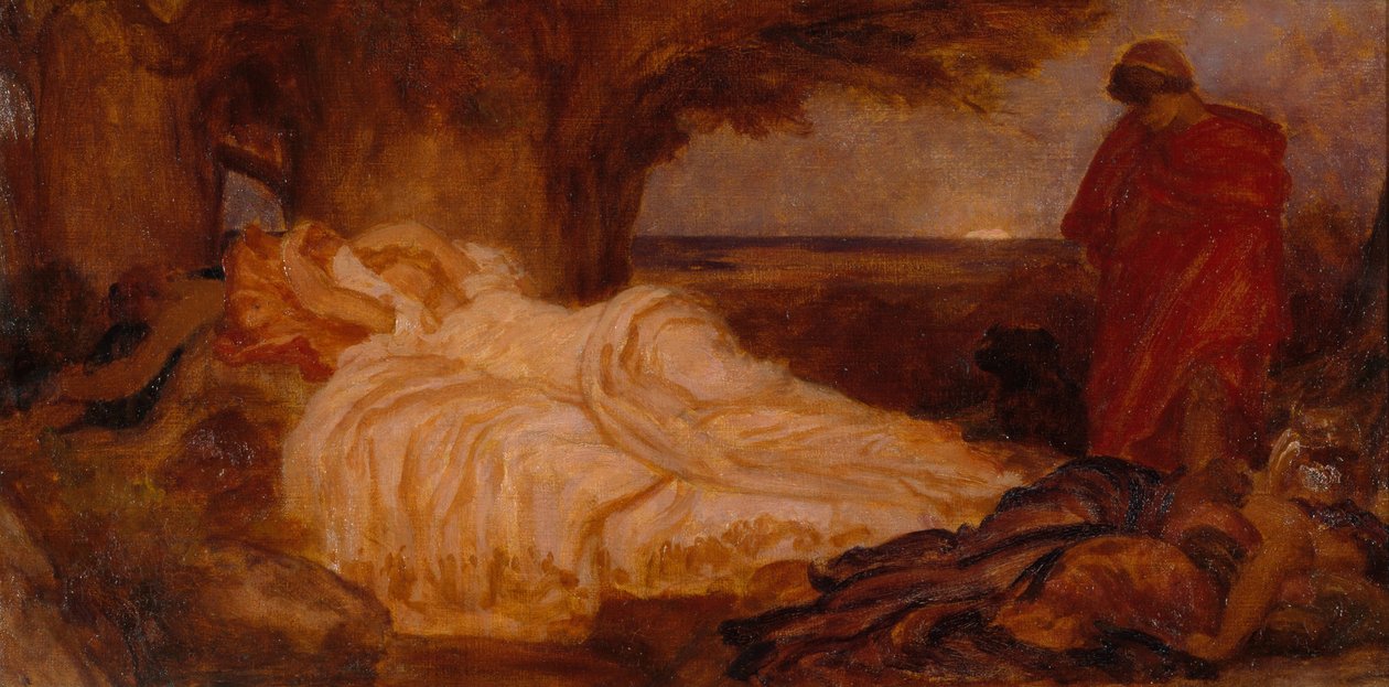 Färgstudie för Cymon och Iphigenia av Frederic Leighton