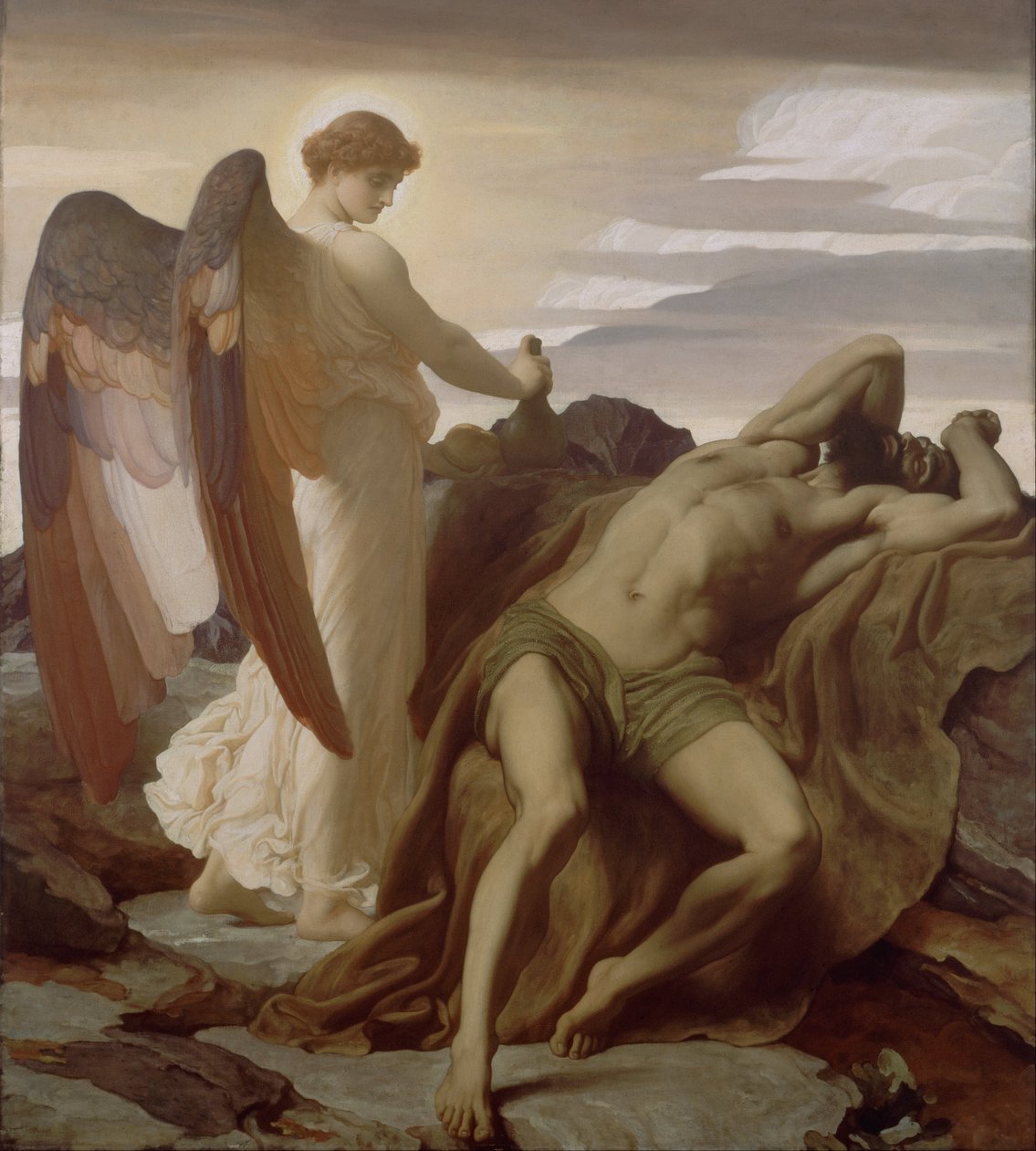 Elia i vildmarken av Frederic Leighton
