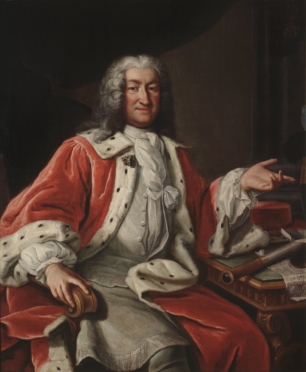 Portrait of Arvid Bernard Horn af Ekebyholm (1664-1742) av Lorens Pasch the Elder