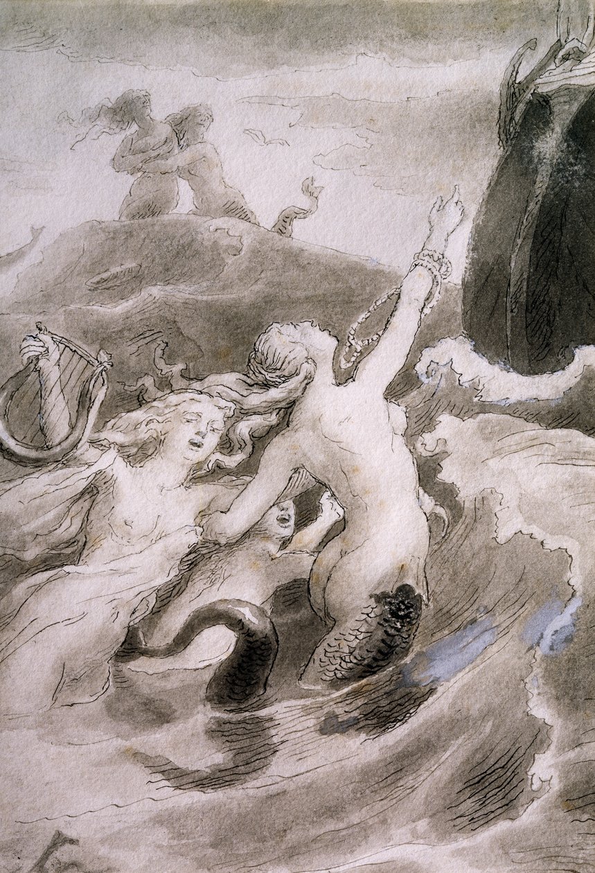 Lilla sjöjungfrun, illustration av Lorenz Frolich (1820-1908) för saga av Hans Christian Andersen (1805-1875) av Lorens Frolich