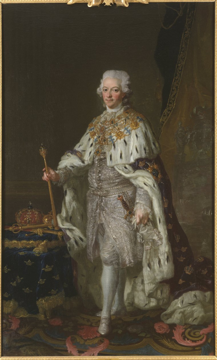Gustav III av Sverige - Porträtt av kung Gustav III av Sverige av Lorens the Younger Pasch