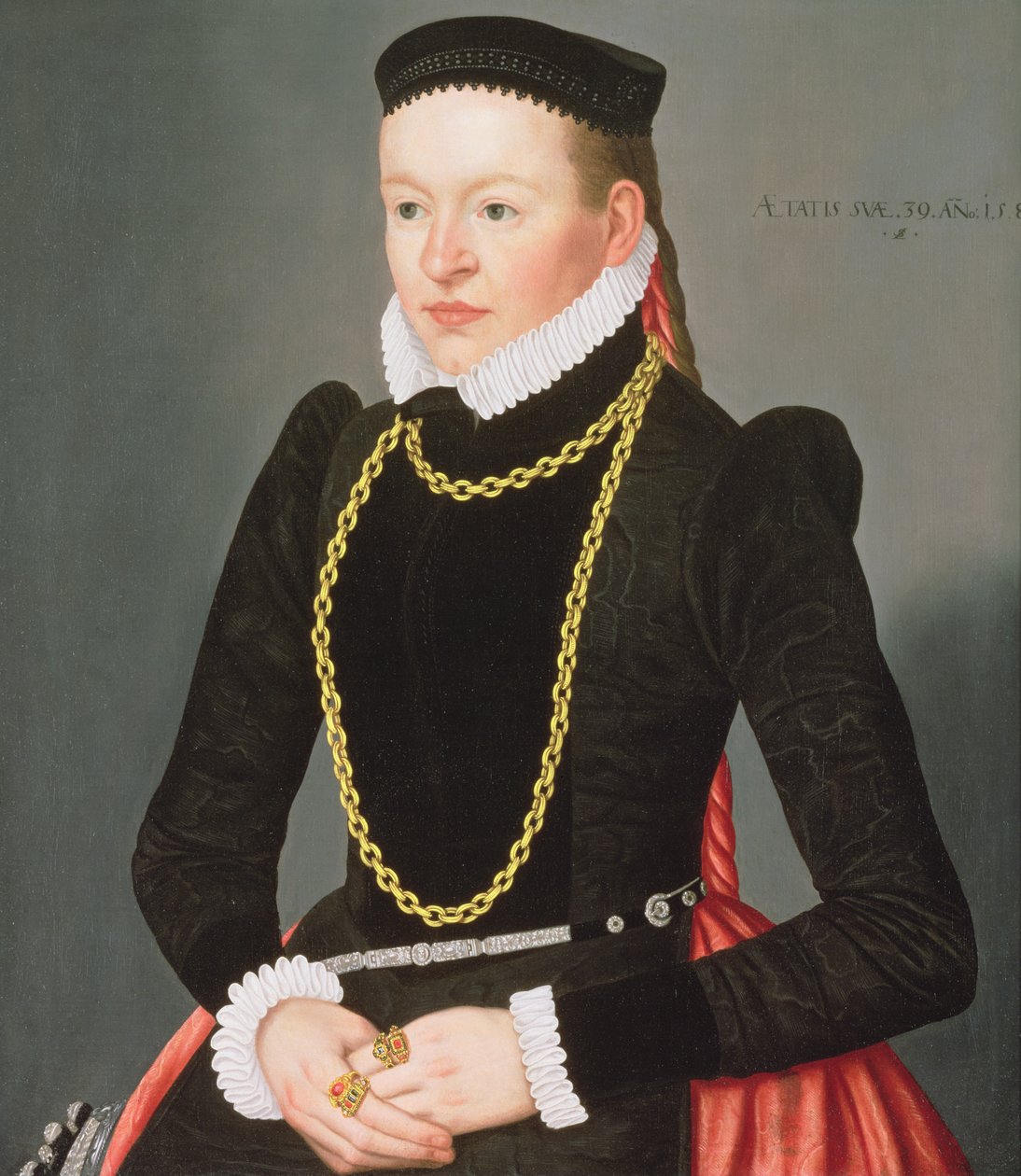 Porträtt av en dam, ca 1585 av Lorenz Strauch