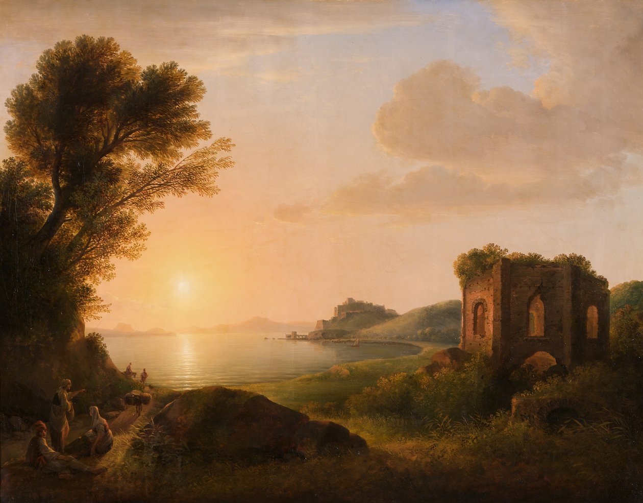 Bay of Baiae vid solnedgången av Lorenz Adolf Schönberger