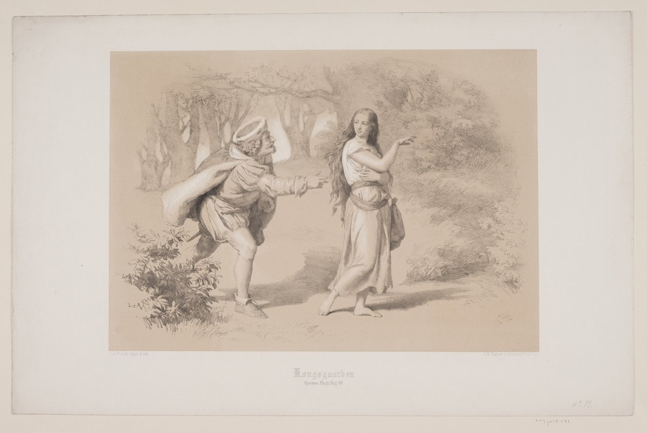Kongsgården, pag. 69, illustration till Christian Winthers "Flight of the Deer" av Lorenz Frølich