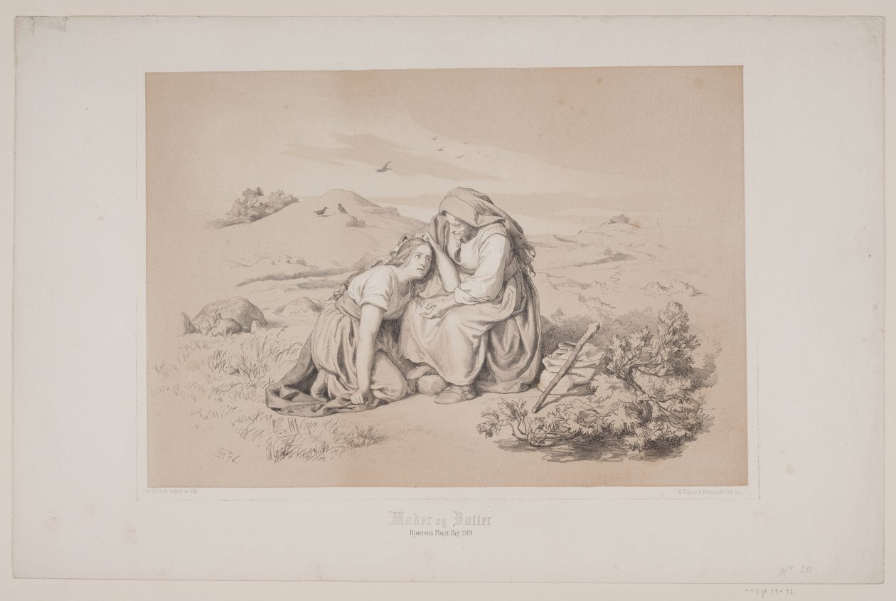 Mor och dotter, sid. 289, illustration till Christian Winthers "Flight of the Deer" av Lorenz Frølich