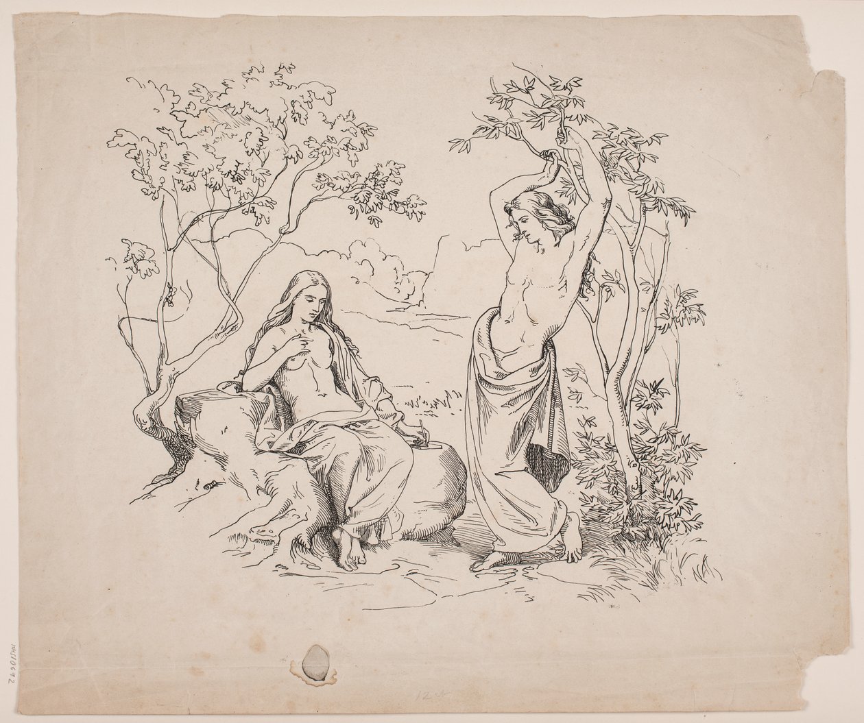 En sittande kvinnlig och en stående manlig figur av Lorenz Frølich