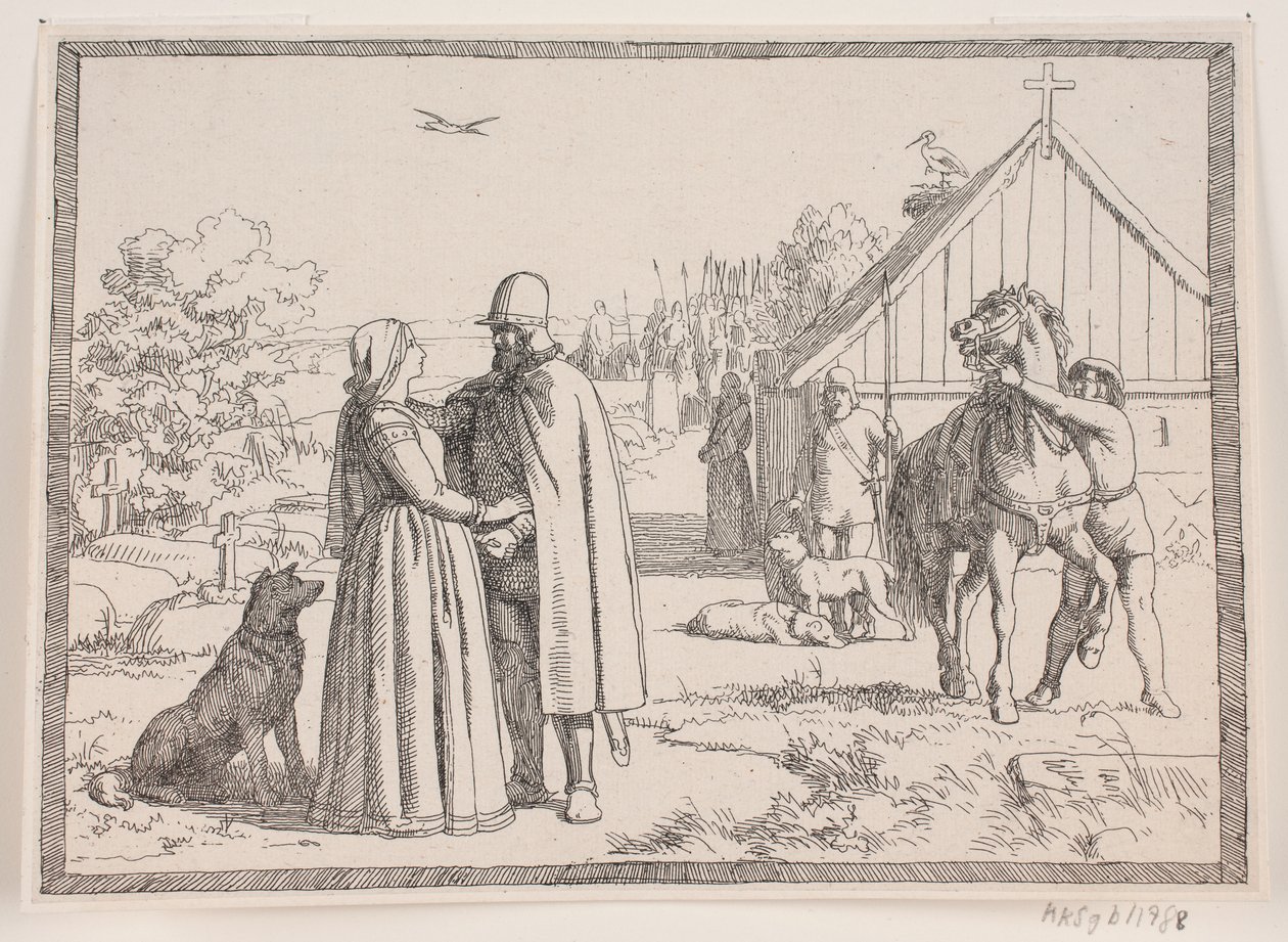 Illustration till Adam Oehlenschlägers dikt ”De två kyrktornen” av Lorenz Frølich