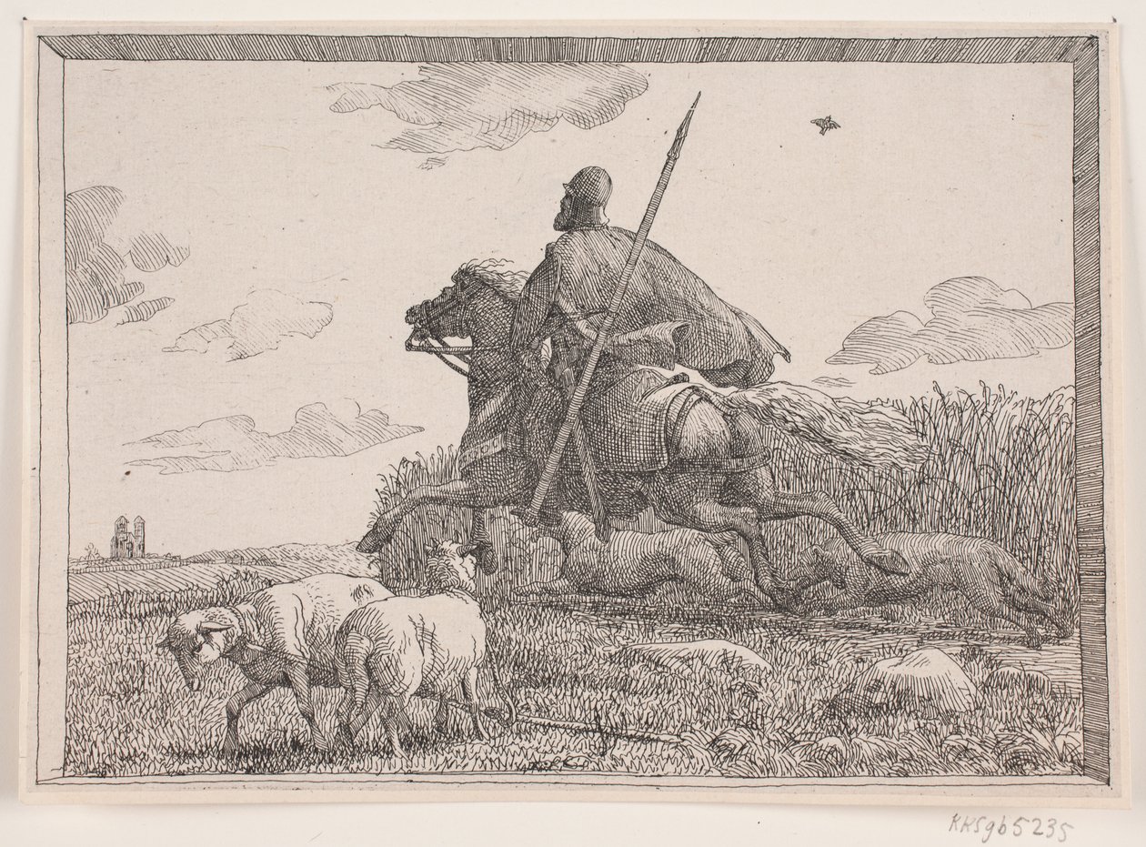 Illustration till Adam Oehlenschlägers dikt ”De två kyrktornen” av Lorenz Frølich