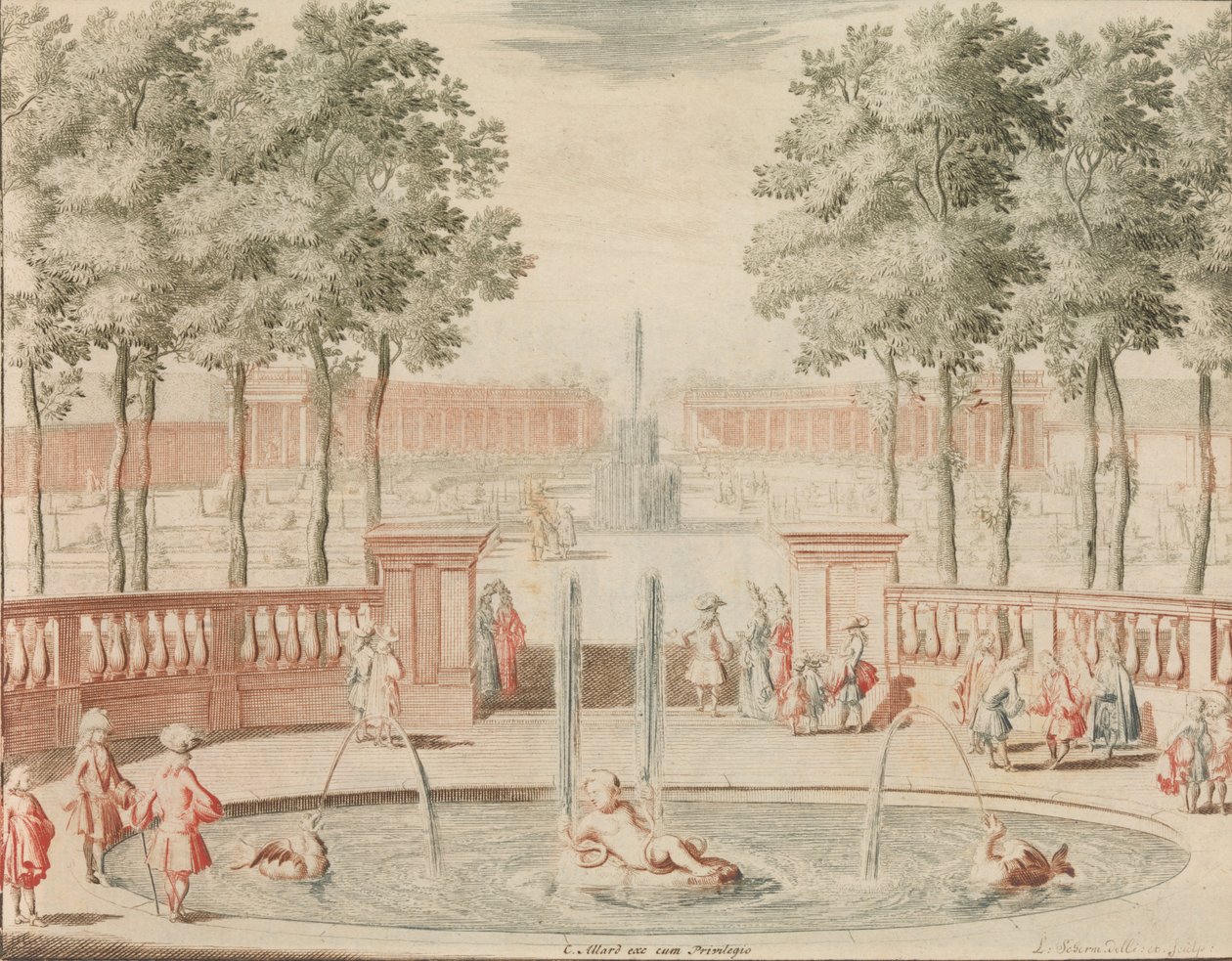 The Fountain of Hercules, med den av Groote Sprong, framför 