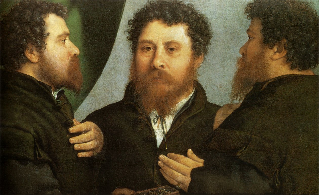 Goldsmith seen from three sides av Lorenzo Lotto