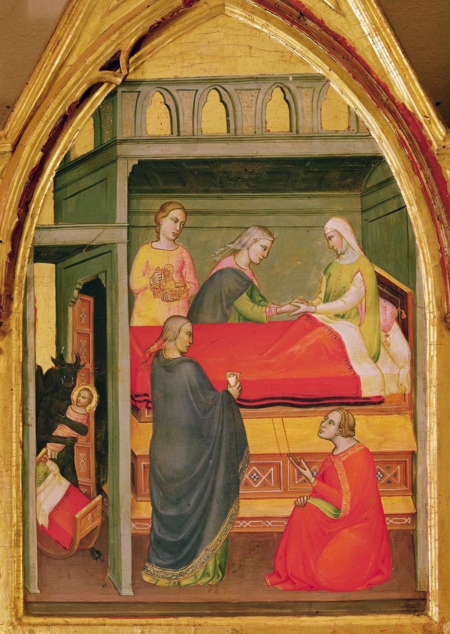 Den helige Bartholomeus födelse (tempera på panel) av Lorenzo di Niccolò
