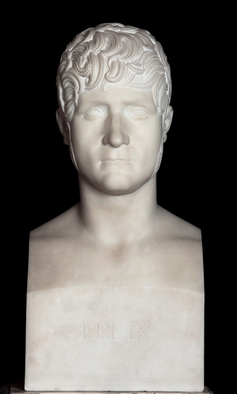 Byst av Felix Baciocchi (marmor) av Lorenzo Bartolini