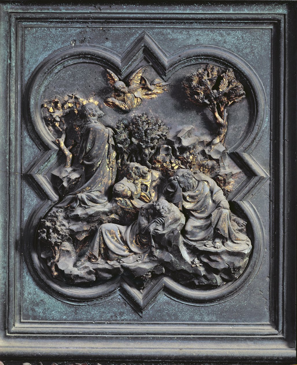 Agony in the Garden, trettonde panelen av North Doors of the Baptistery of San Giovanni, 1403-24 (brons) av Lorenzo Ghiberti