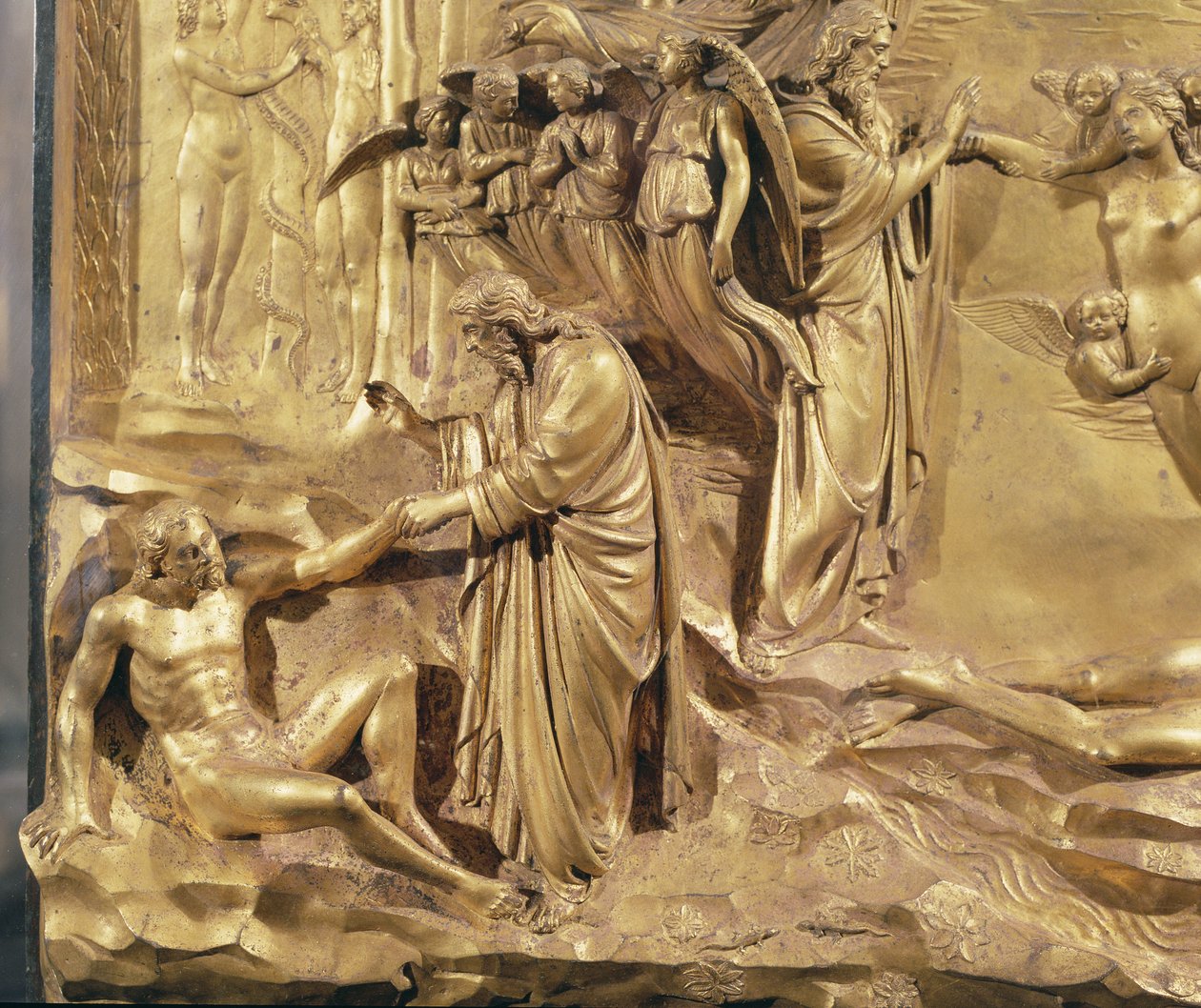 Människans skapelse, Paradisets dörrar, 1425-52 (förgylld brons) av Lorenzo Ghiberti