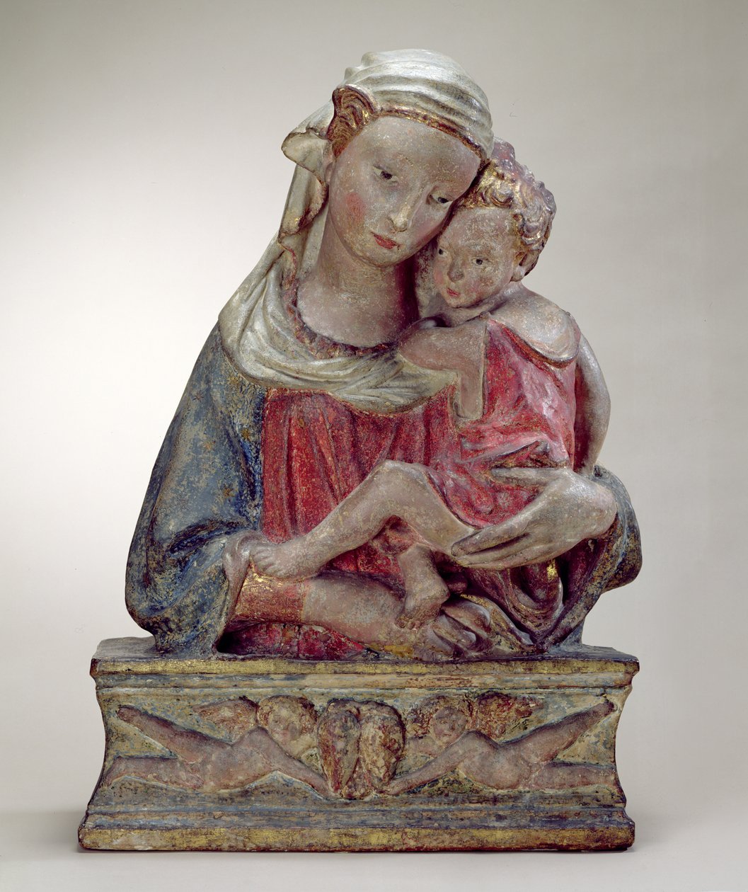 Madonna and Child (painted terracotta) av Lorenzo Ghiberti