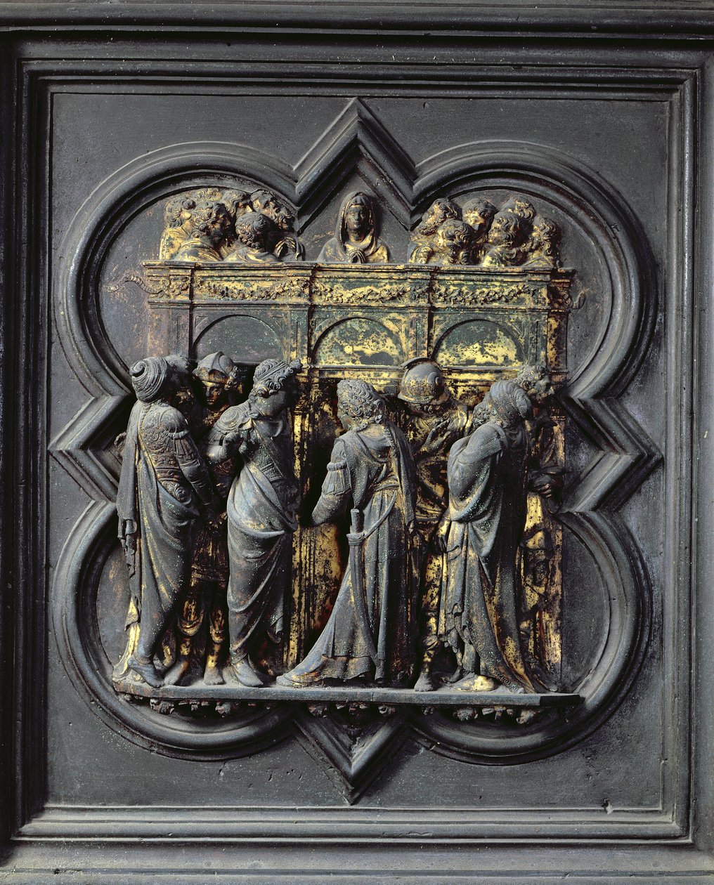 Pingst, tjugonde panelen av North Doors of the Baptistery of San Giovanni, 1403-24 (brons) av Lorenzo Ghiberti