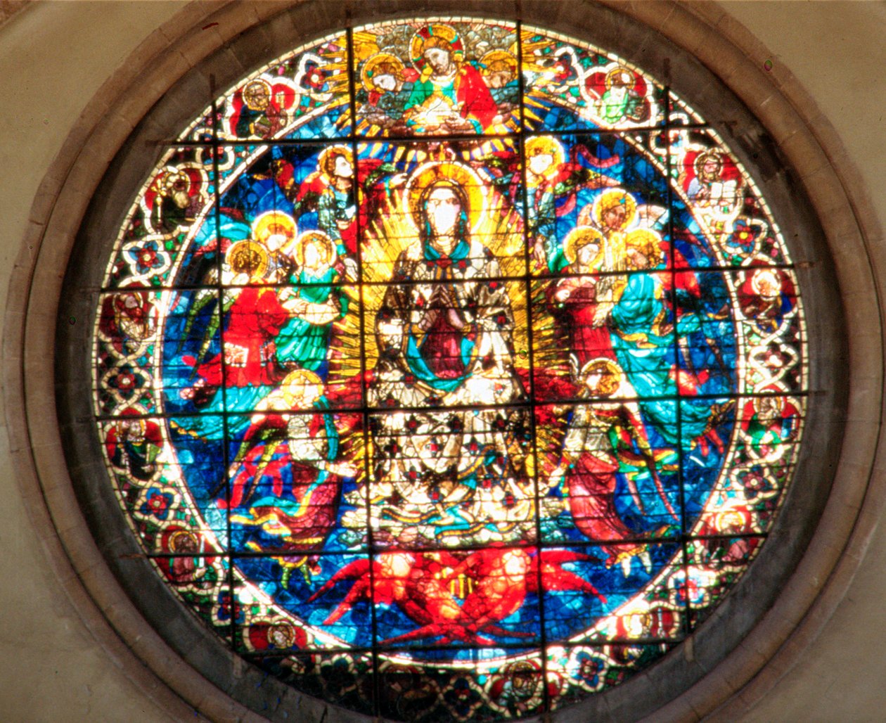 The Assumption of the Virgin (målat glas) av Lorenzo Ghiberti