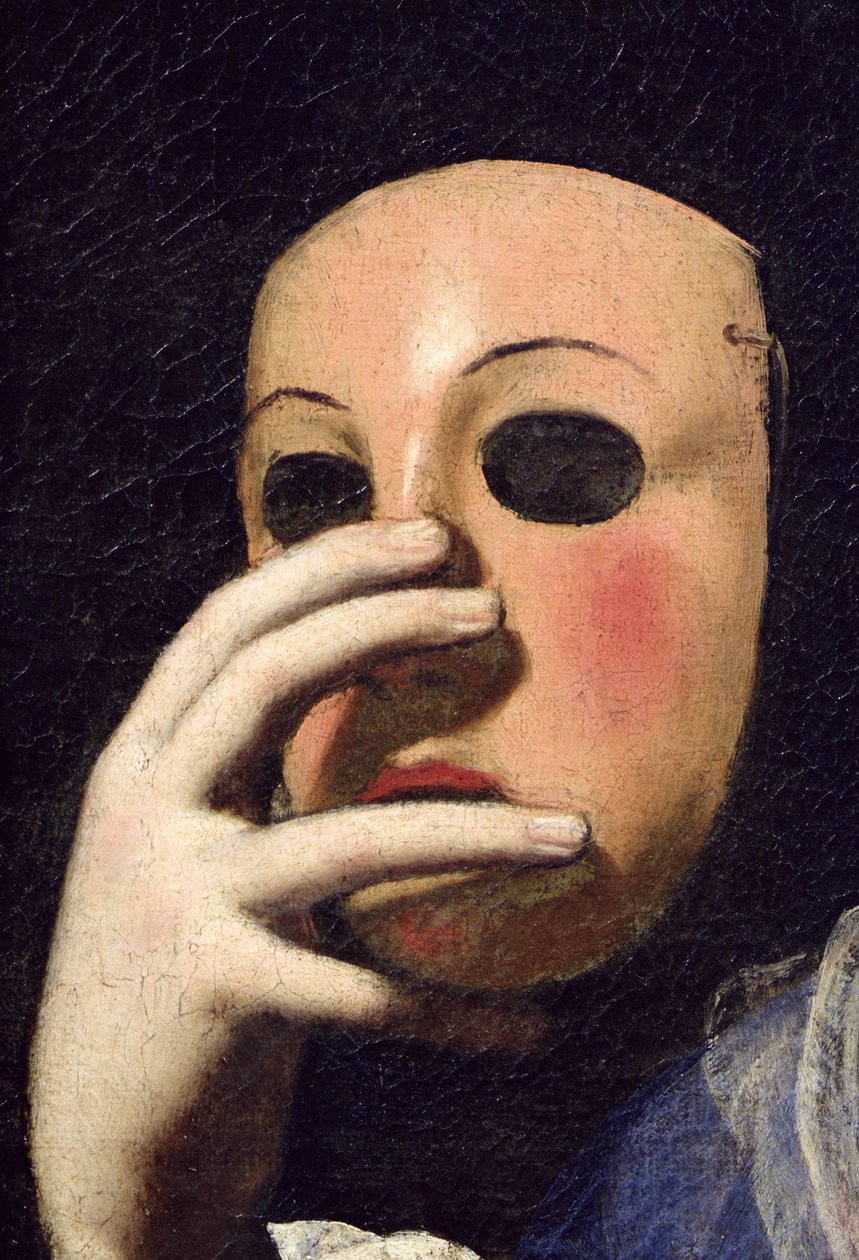 Kvinna med en mask (detalj av 154158) av Lorenzo Lippi
