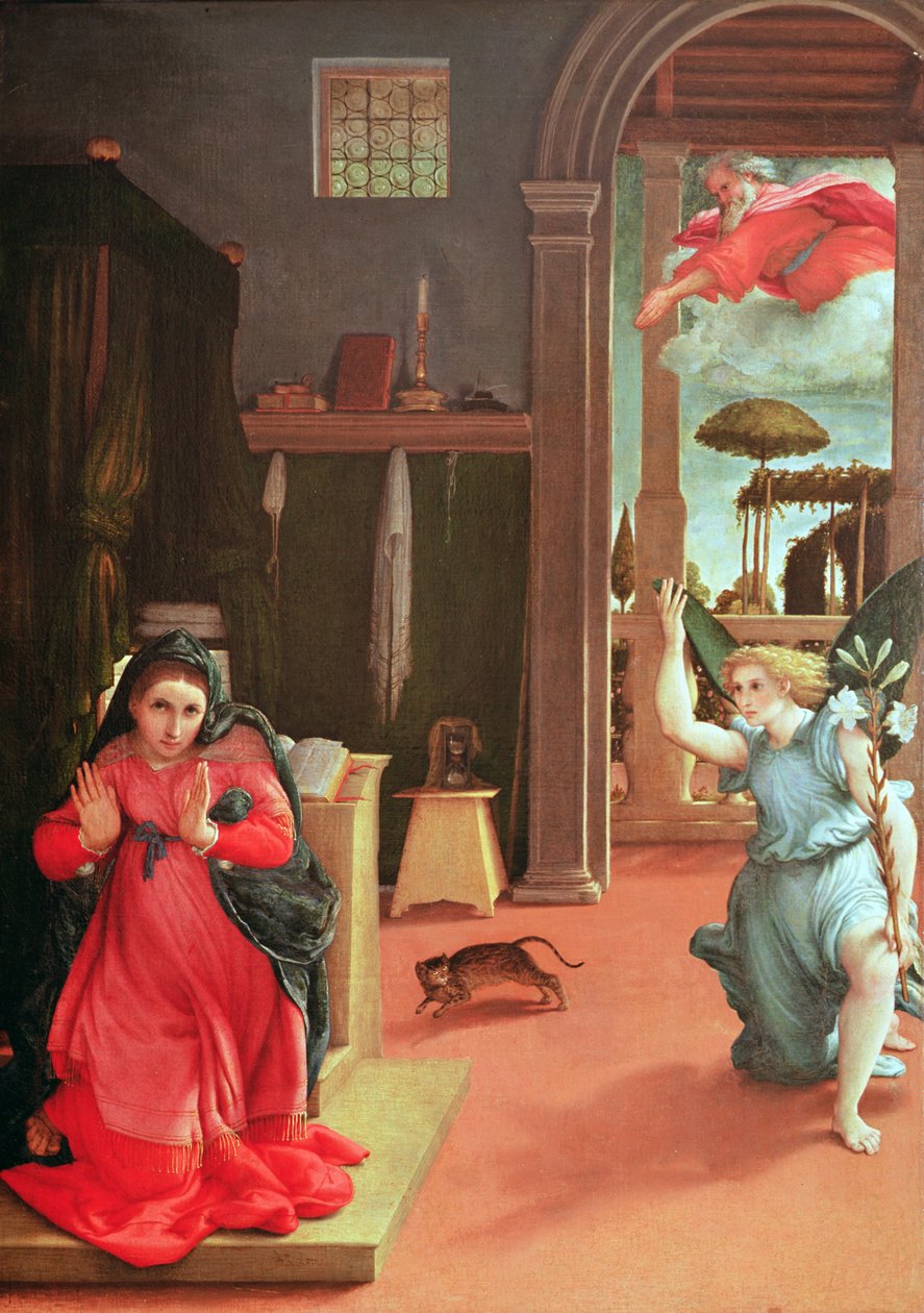 Bebådelsen, c.1534-35 av Lorenzo Lotto