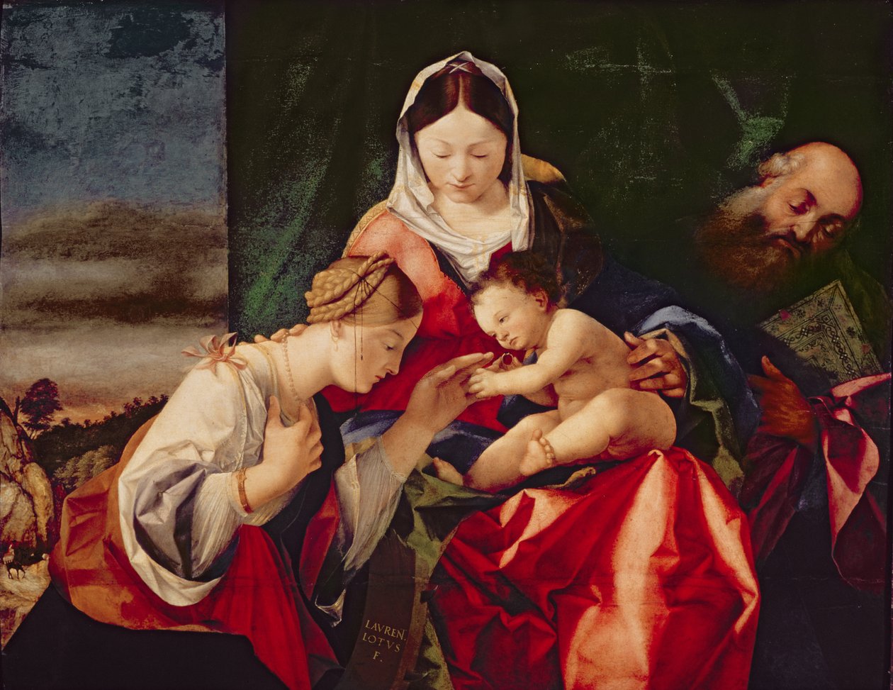 Sankta Katarinas mystiska äktenskap, 15058 av Lorenzo Lotto