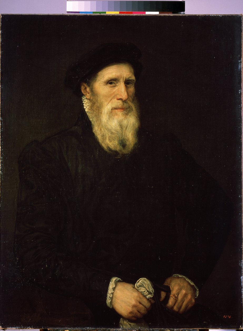 ""Porträtt av en gammal man"" (Porträtt av en gammal man) Målning tillskriven Lorenzo Lotto (1480-1556) omkring 1550 Mått 93x72 cm Sankt Petersburgs Eremitagemuseum av Lorenzo (attr. to) Lotto