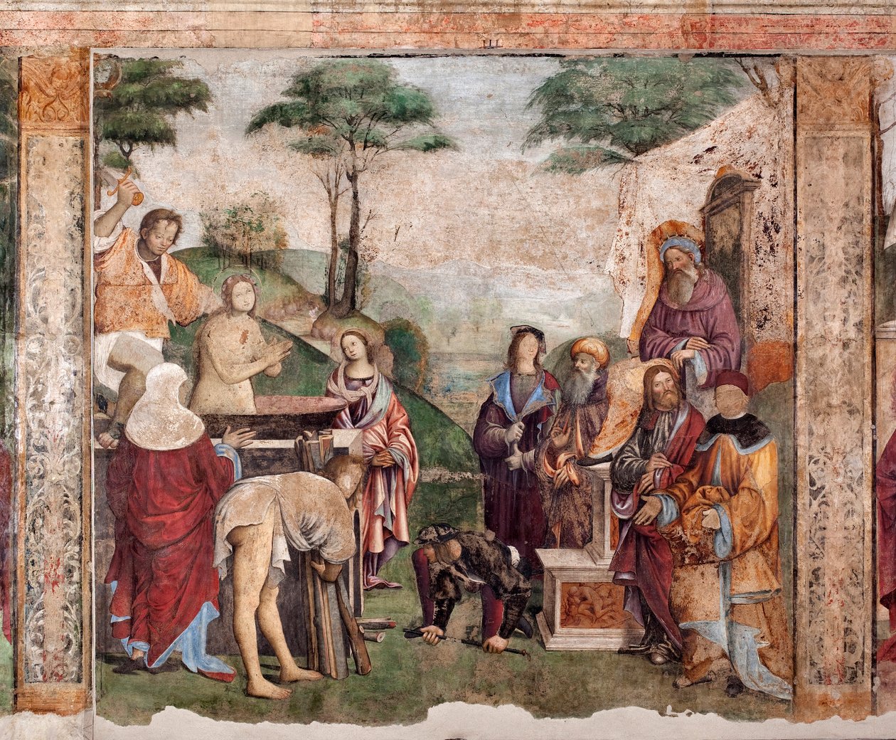 Life of St Cecilia: Martyrdom of the Saint (fresk av Lorenzo Costa