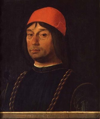 Porträtt av Giovanni Bentivoglio, ca 1492 (tempera på panel) av Lorenzo Costa