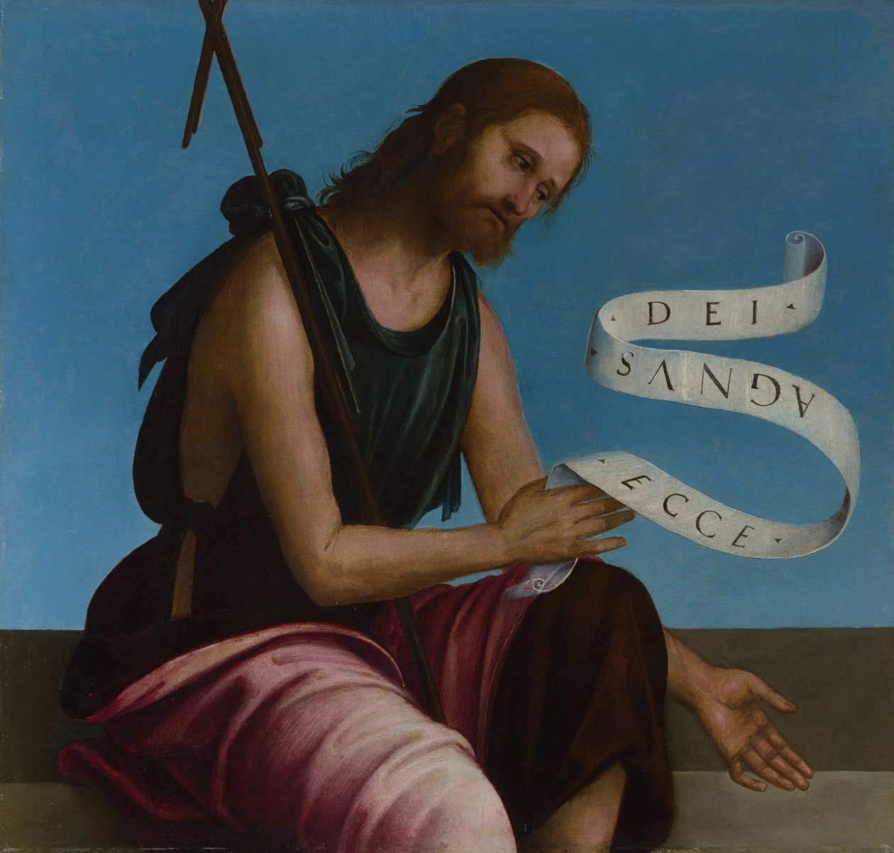 Johannes Döparens höga altartavla, Oratory of S. Pietro in Vincoli, 1505 av Lorenzo Costa