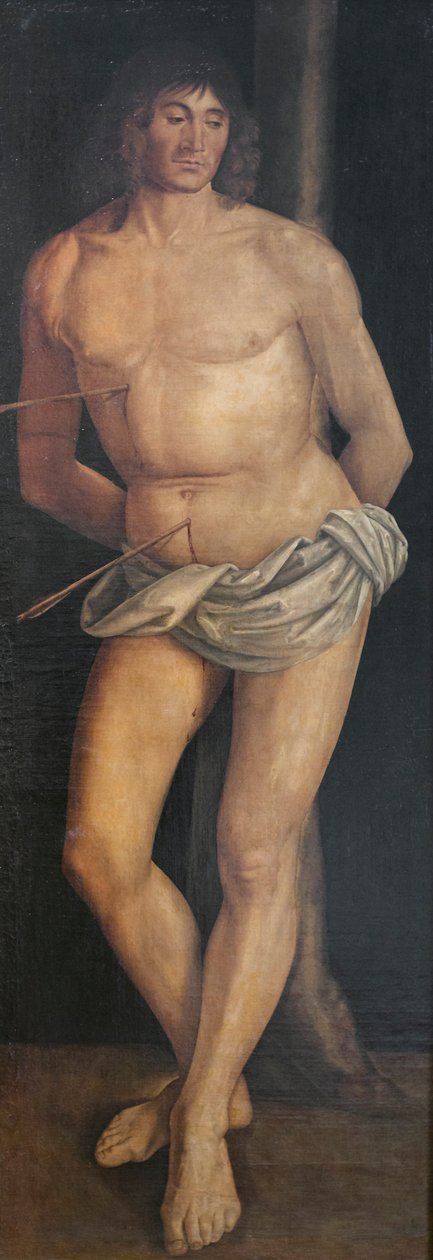 St Sebastian, post 1490 (tempera på duk) av Lorenzo Costa