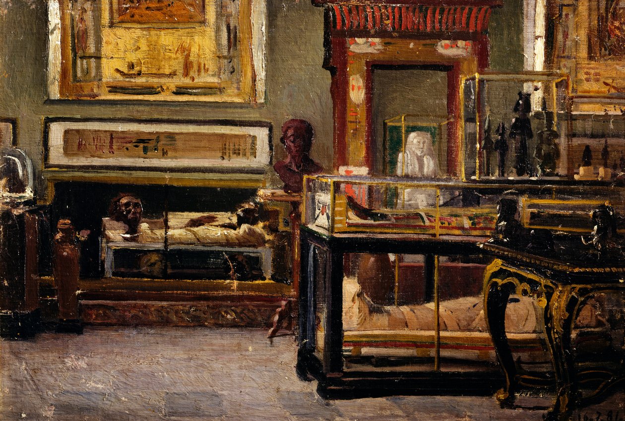 Hall of Egyptian Museum i Turin av Lorenzo Delleani