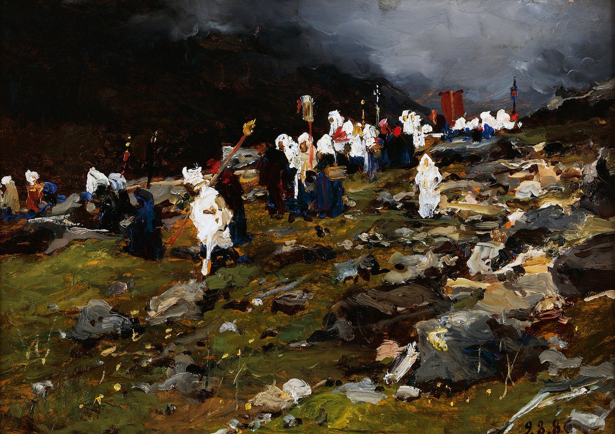Procession i Höga berget av Lorenzo Delleani