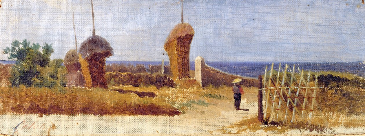 Castiglioncello, ca 1862-63 (olja på duk på kartong) av Lorenzo Gelati
