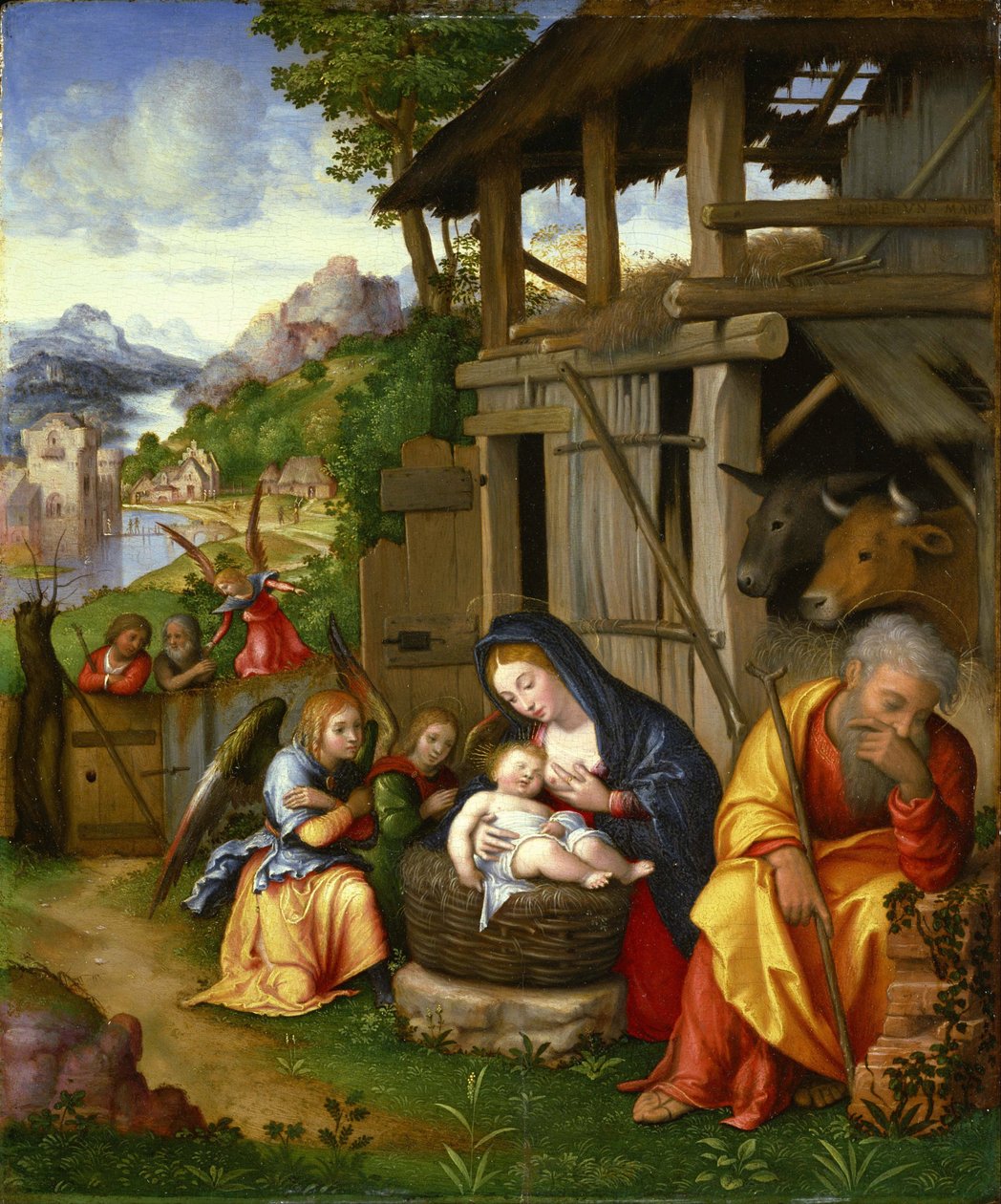 ""Nativite"" Peinture de Lorenzo Leonbruno (1480-1537) mot 1515 National Museum of Western Art, Tokyo av Lorenzo Leonbruno