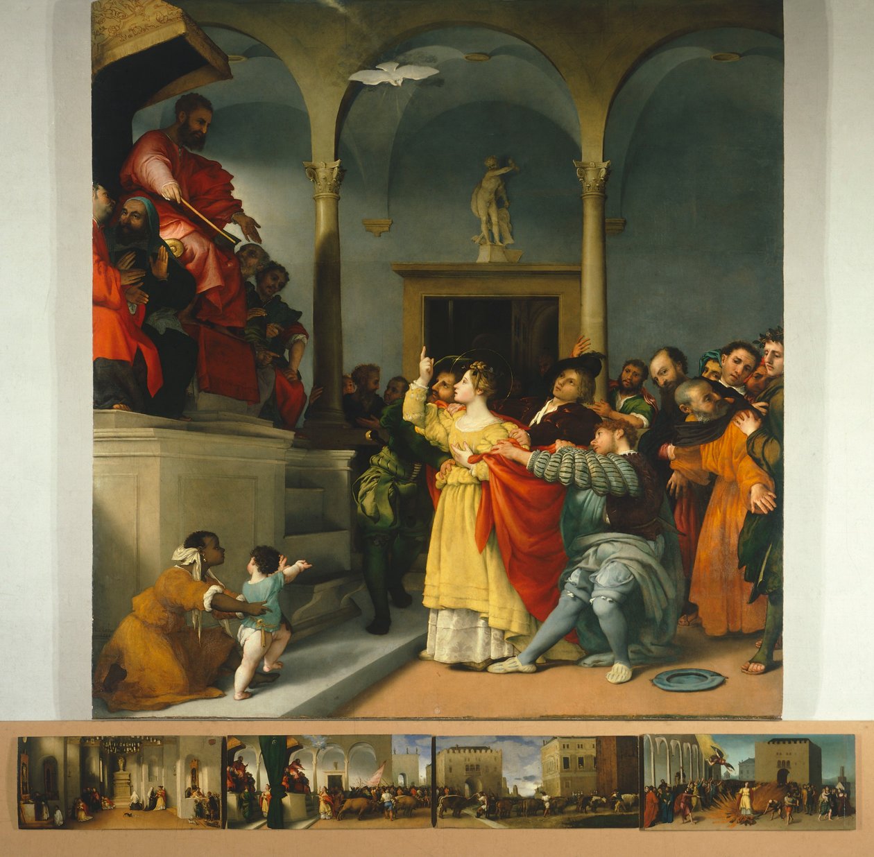 Altartavla av Saint Lucia eller Saint Lucia Before Judge av Lorenzo Lotto (1480 ca-1556), olja på duk, 243x237 cm av Lorenzo Lotto