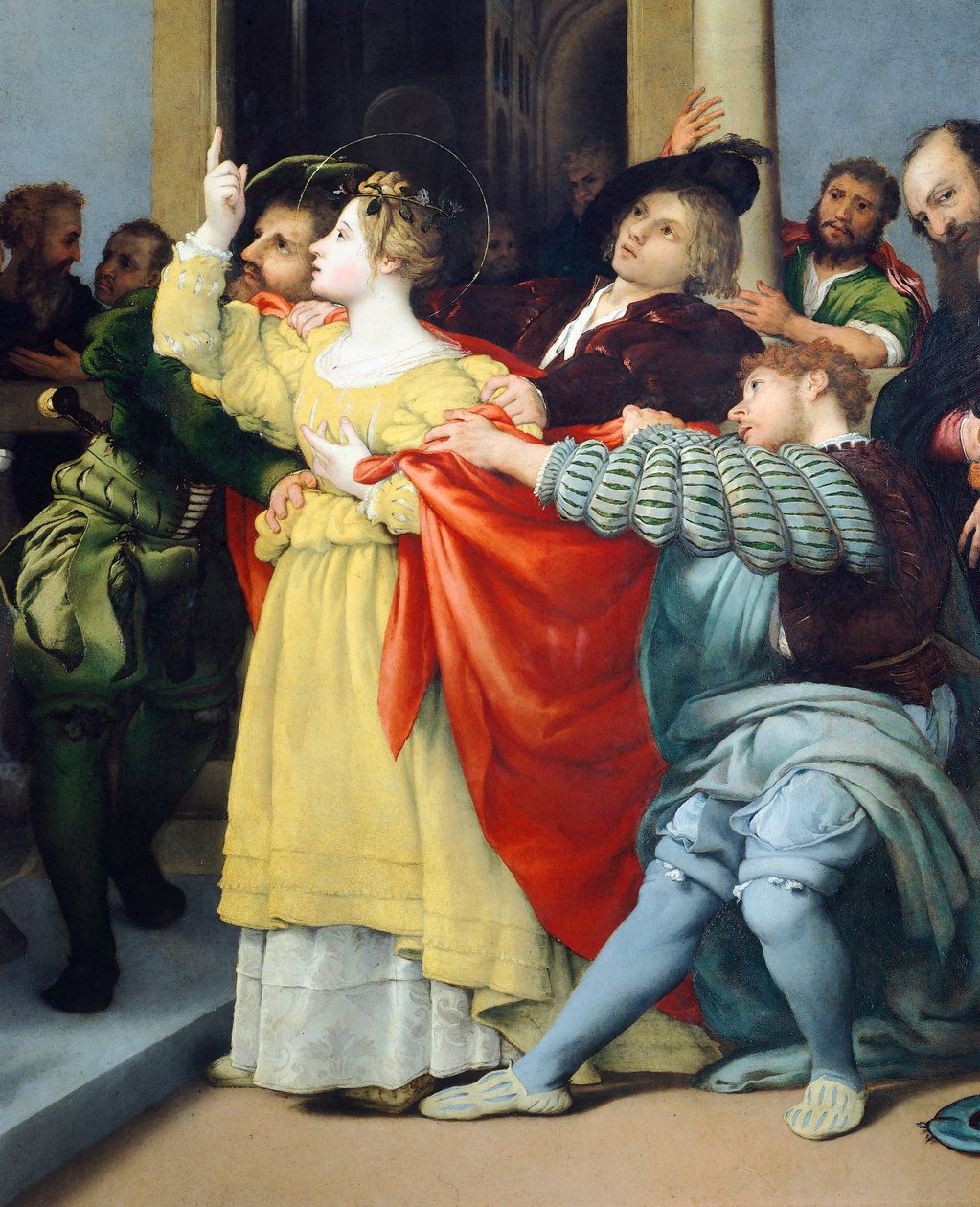 Altartavla av Saint Lucia eller Saint Lucia inför domaren av Lorenzo Lotto