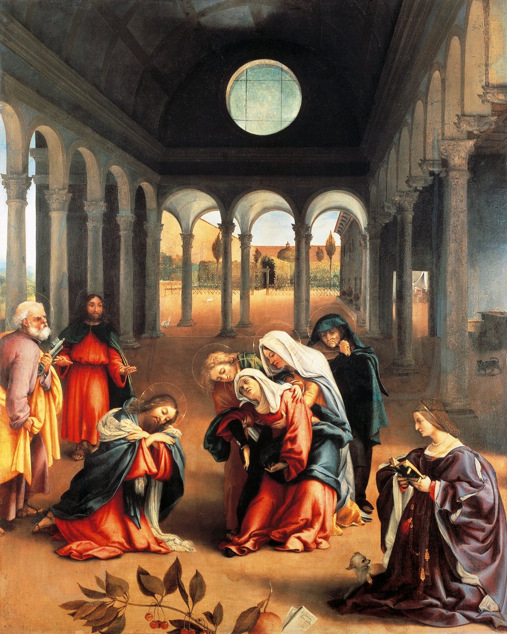 Christ Taking Leave of his Mother av Lorenzo Lotto (1480 cirka 1556), olja på duk av Lorenzo Lotto