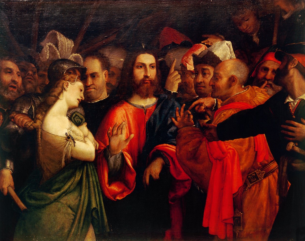 Kristus och äktenskapsbrytaren av Lorenzo Lotto
