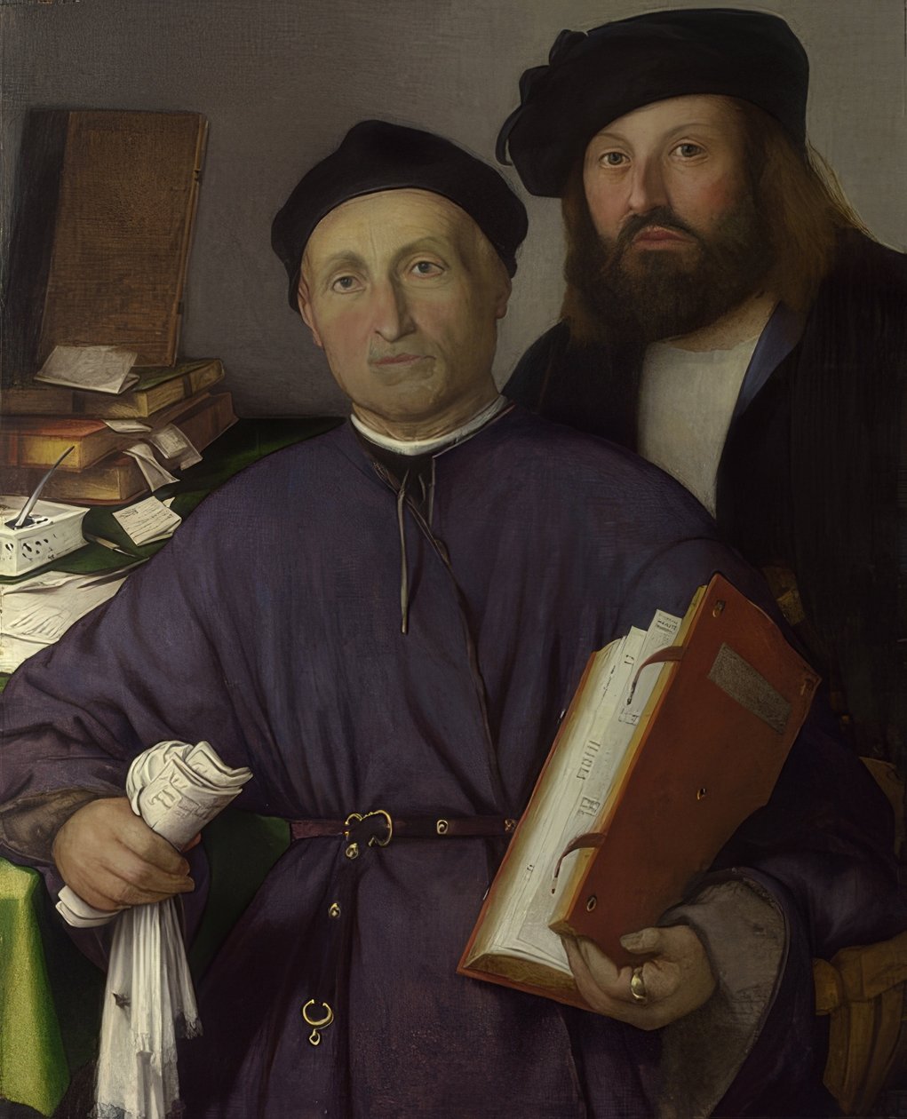 Der Mediziner Giovanni Agostino della Torre und sein Sohn, Niccolò. 1515 av Lorenzo Lotto