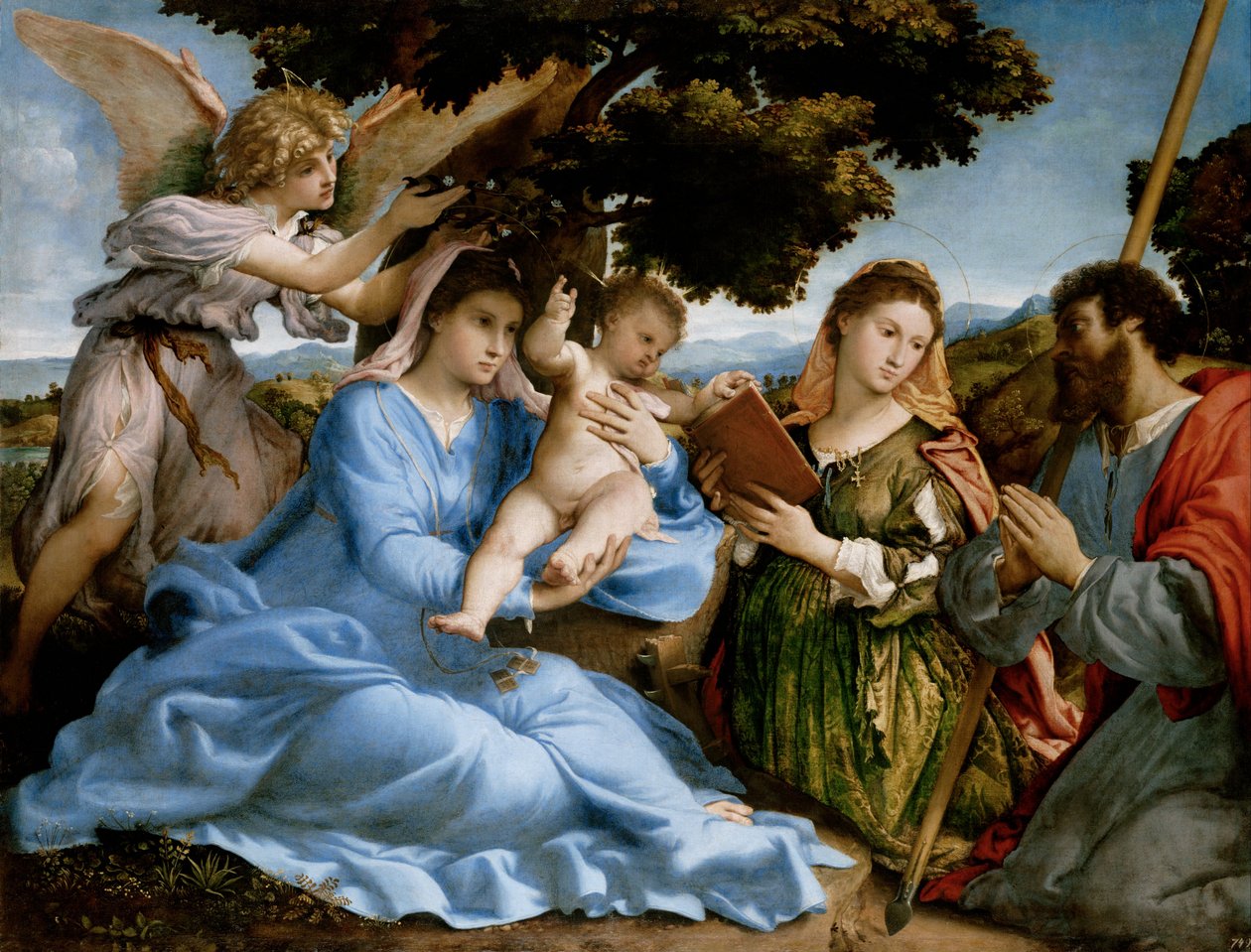 Madonna med barn och de heliga Katarina och Tomas (sacra conversazione) av Lorenzo Lotto