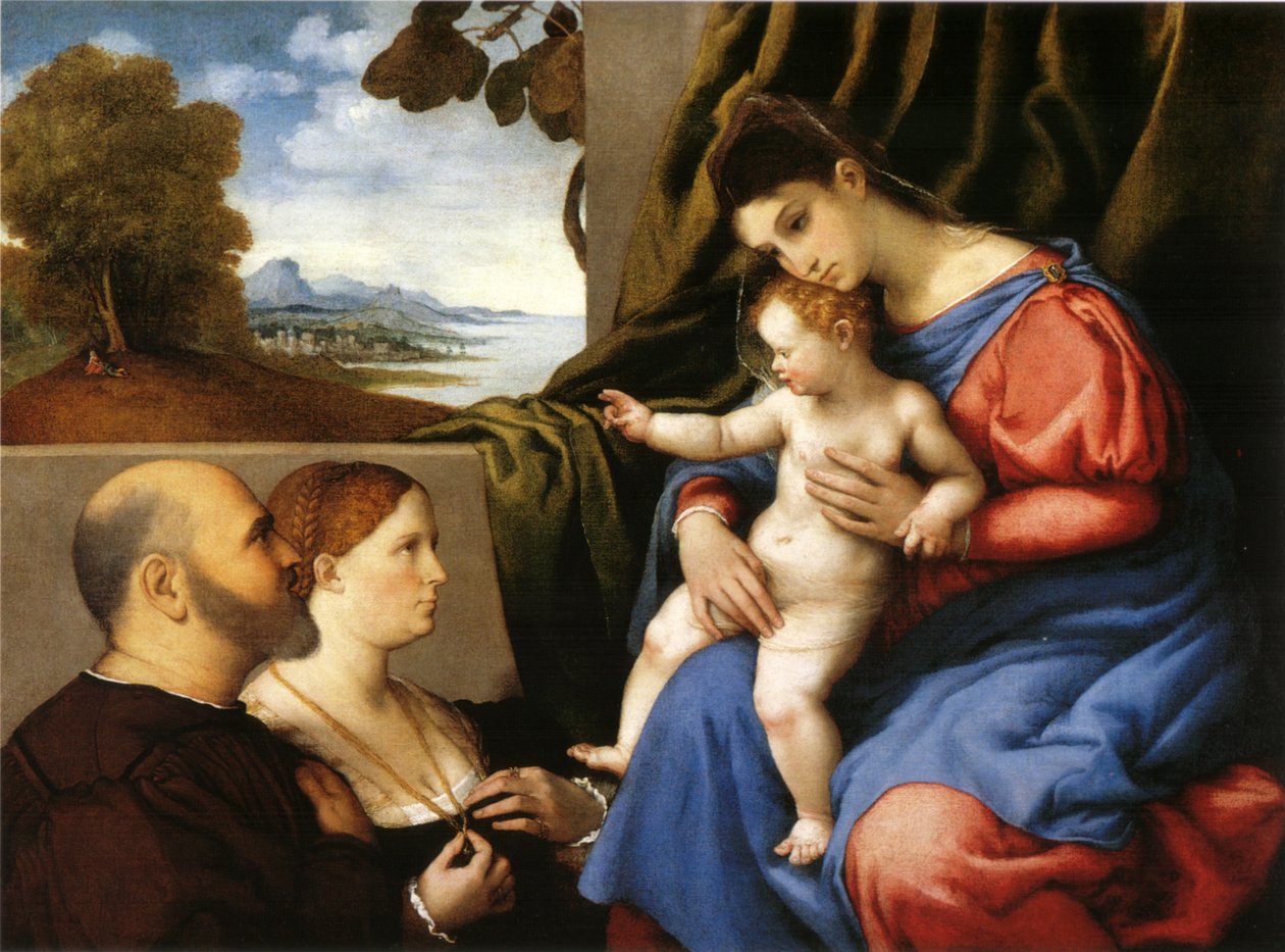 Madonna med barn och två donatorer av Lorenzo Lotto