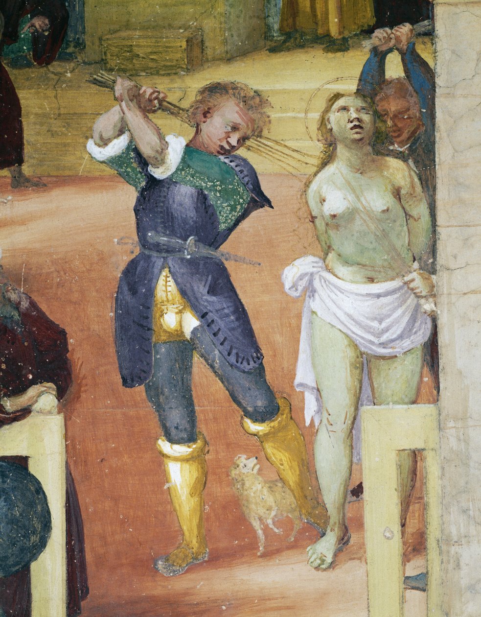 Martyrdom of St Barbara, detalj från Stories of Saint Barbara av Lorenzo Lotto
