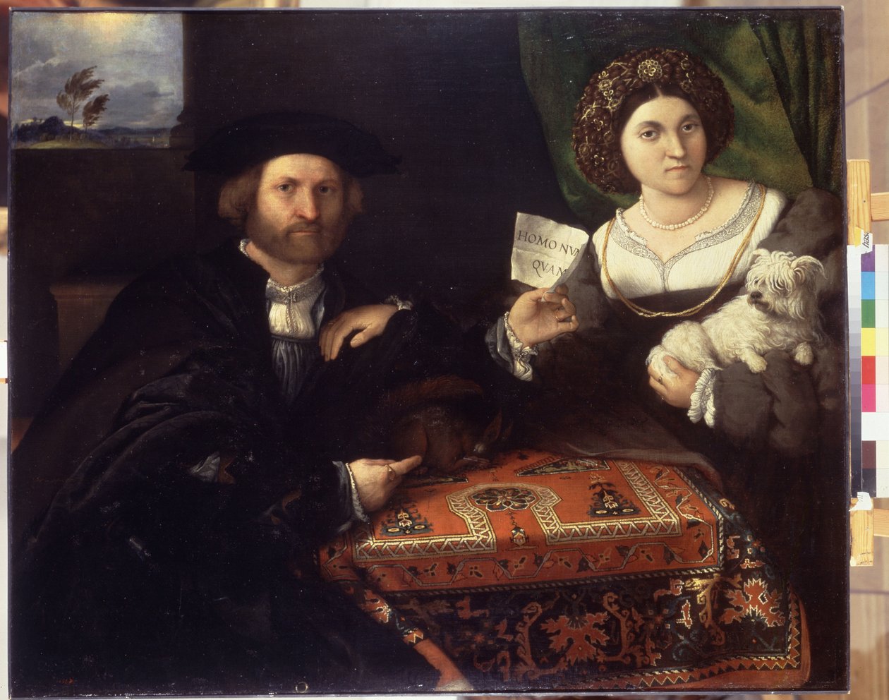 Familjeporträtt. Målning av Lorenzo Lotto (1480-1556), cirka 1523. Olja på duk. Venetiansk konst från renässansen. Eremitagemuseet, Sankt Petersburg av Lorenzo Lotto