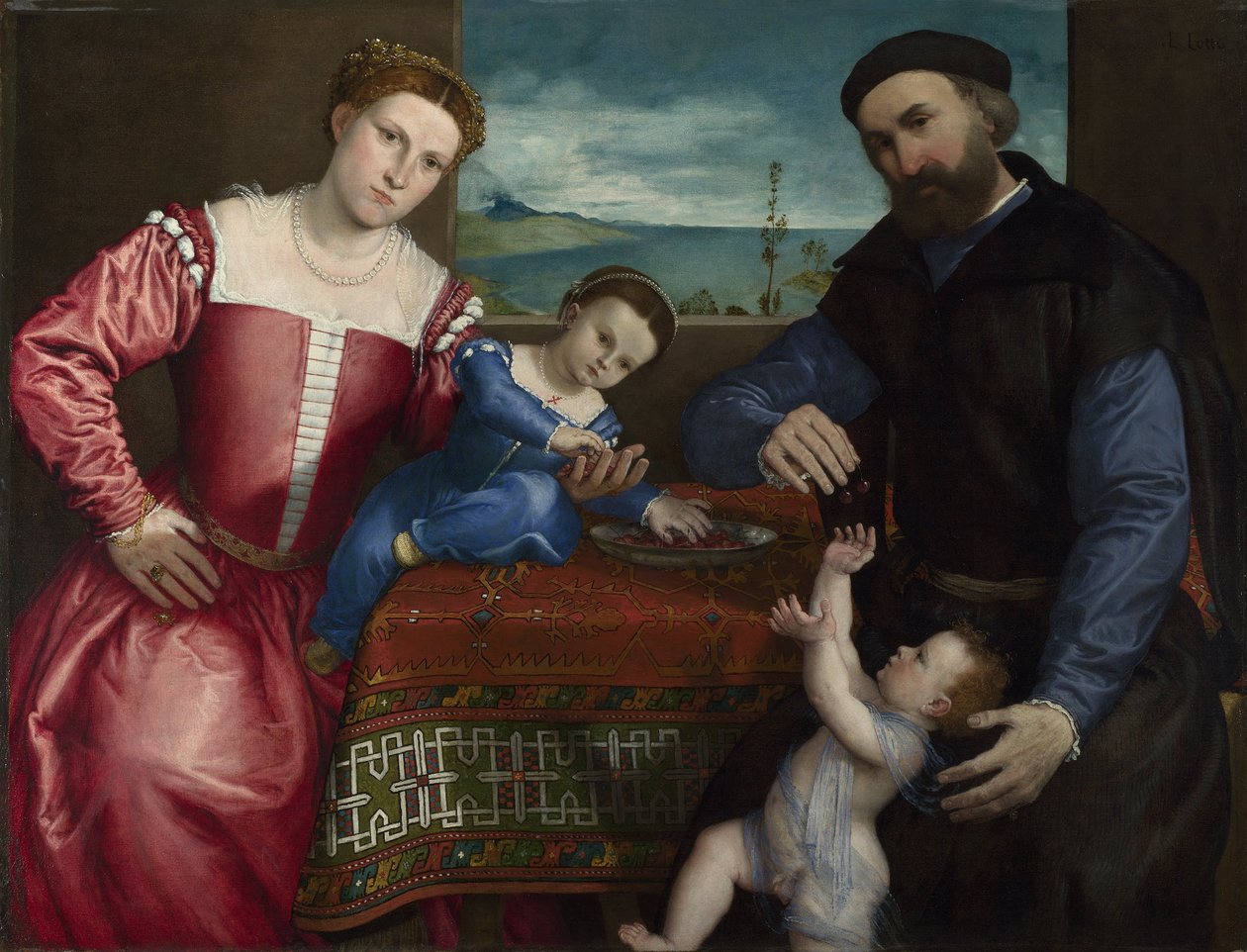 Porträtt av Giovanni della Volta med sin hustru och sina barn av Lorenzo Lotto