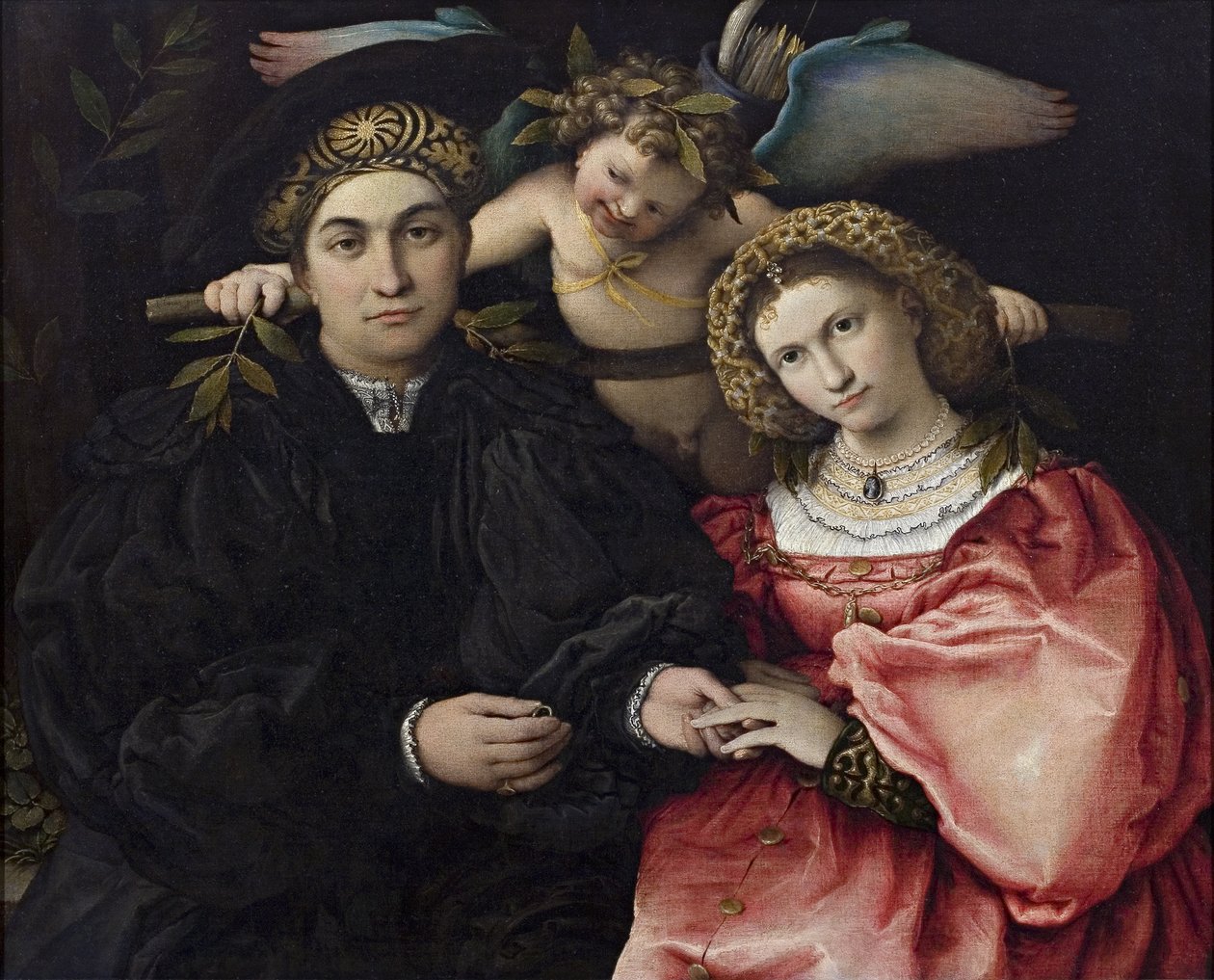 Porträtt av Marsilio Cassotti och hans brud Faustina av Lorenzo Lotto
