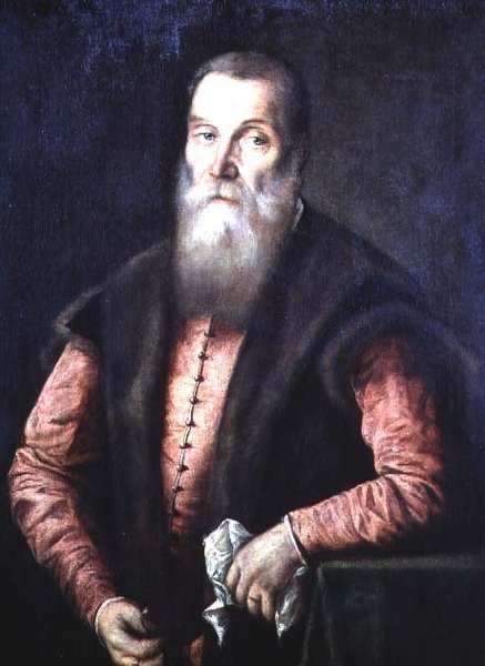 Porträtt av en skäggig man (olja på duk) av Lorenzo Lotto