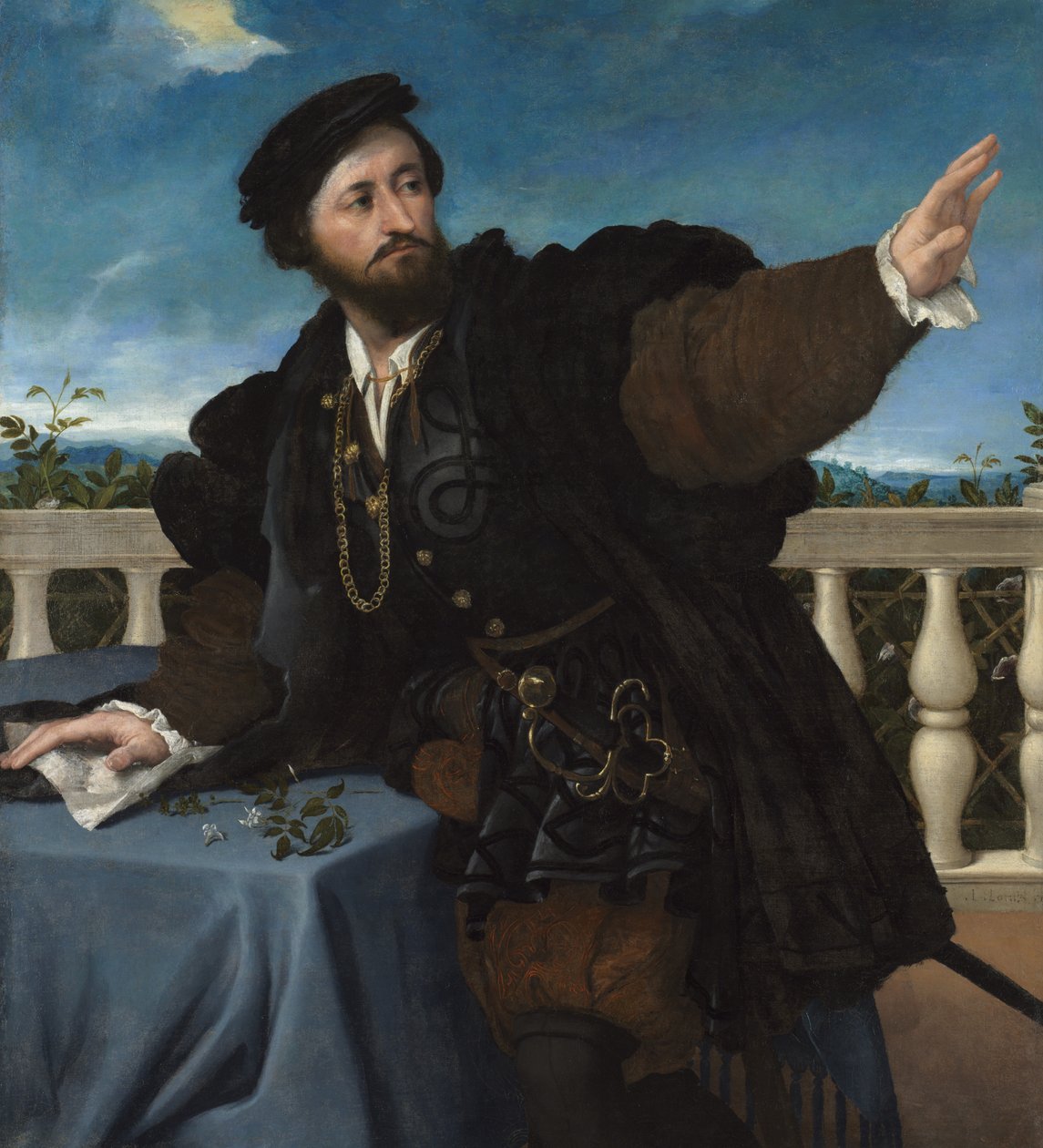 Porträtt av en man, möjligen Girolamo Rosati, 1533-34 av Lorenzo Lotto