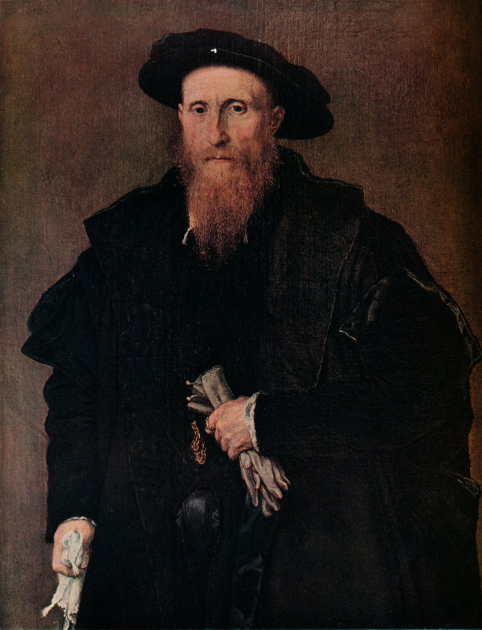 Porträtt av en gentleman med handskar, c1543 av Lorenzo Lotto