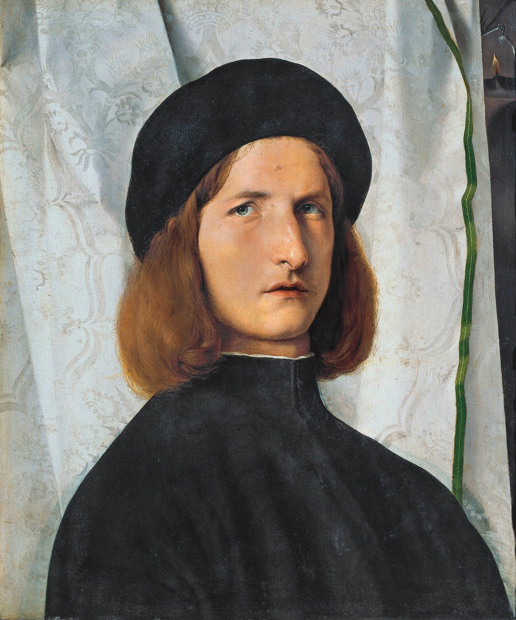 Porträtt av ung man med lampa, 1508 av Lorenzo Lotto