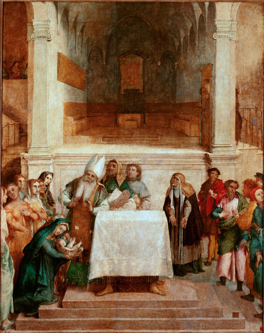 Presentation vid tempelmålningen av Lorenzo Lotto (ca 1480-1556) 1554-1556 Dim.170x157 cm Loreto, Apostoliska palatset av Lorenzo Lotto