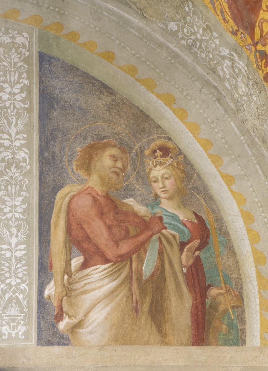 Saint Catherine of Alexandria och Saint Bartholomew, c.1525 av Lorenzo Lotto